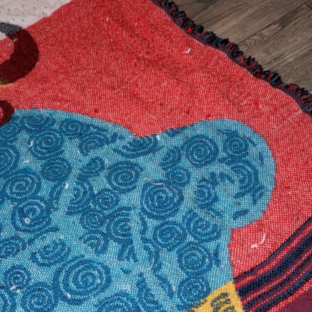 Vintage Blues Clues Woven Tapestry Throw Blanket Thinking Chair Nick Jr 38x50